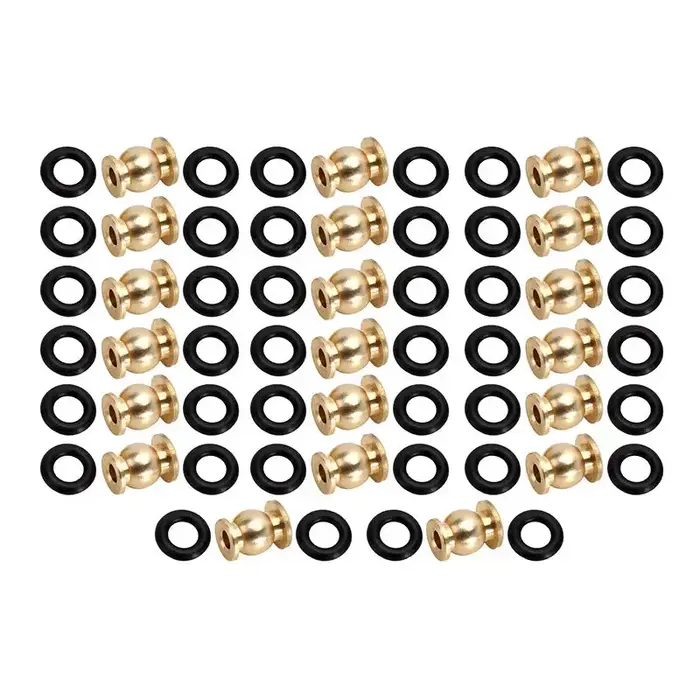 INJORA SCX24-124GD - INJORA 20PCS Aluminum / Brass Joint Balls Pivot Balls with O-rings for INJORA SCX24 Shock Links