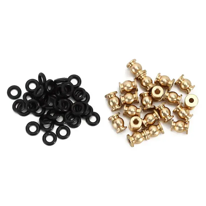 INJORA SCX24-124GD - INJORA 20PCS Aluminum / Brass Joint Balls Pivot Balls with O-rings for INJORA SCX24 Shock Links