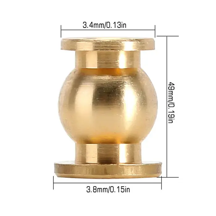 INJORA SCX24-124GD - INJORA 20PCS Aluminum / Brass Joint Balls Pivot Balls with O-rings for INJORA SCX24 Shock Links