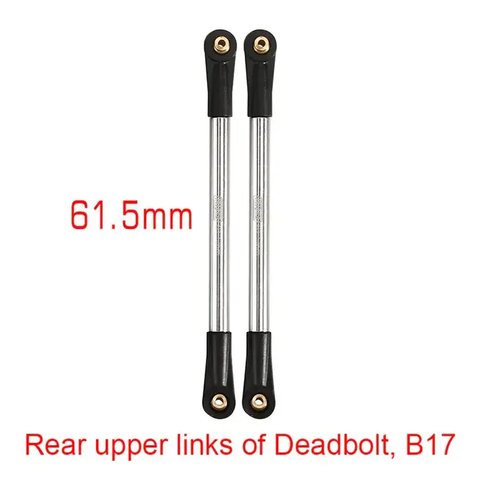 INJORA SCX24-134-61 - INJORA 1 Pair 61.5mm (Deadbolt Rear Upper) Stainless Steel High Clearance Chassis Links for SCX24 Mods