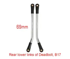 INJORA SCX24-134-69 - INJORA 1 Pair 69mm (Deadbolt Rear Lower) Stainless Steel High Clearance Chassis Links for SCX24 Mods