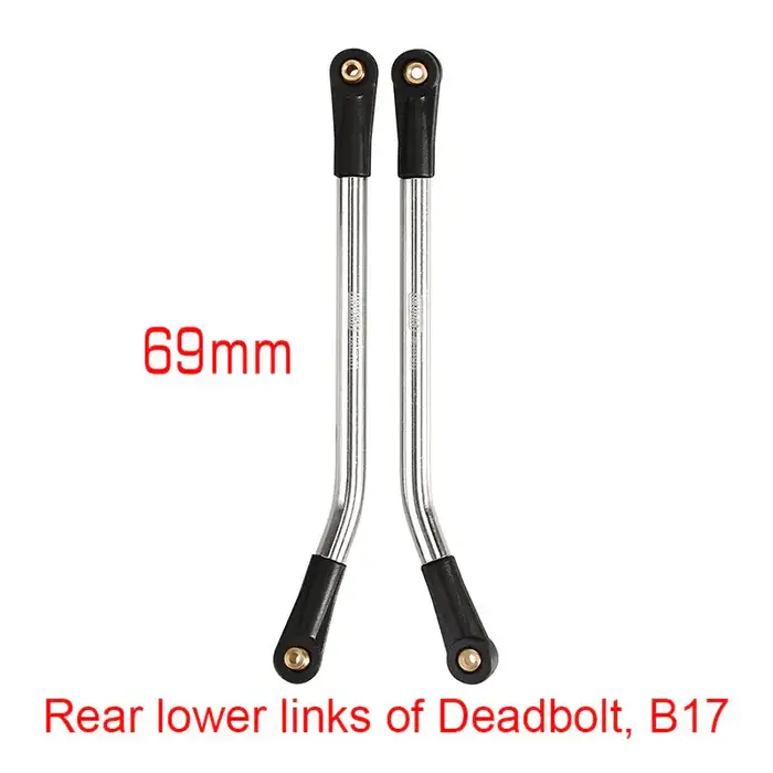 INJORA SCX24-134-69 - INJORA 1 Pair 69mm (Deadbolt Rear Lower) Stainless Steel High Clearance Chassis Links for SCX24 Mods