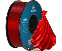 TPU-TRNSPT-RED - Geeetech Transparent Red TPU Filament 1.75mm Flexible Soft 3D Printer Consumables Transparent Red, 95A 1kg Spool (2.2 lbs.), Dimensional Accuracy +/- 0.05 mm