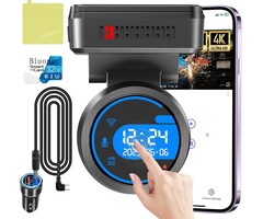 M9-DASH-CAM - Biuone 4K Dash Camera with 32GB Card and Built-in WiFi & APP Control, 1.2" IPS Touch Screen Dash Cam with 170°Wide Angle, G-Sensor, Night Vision, 24H Parking Mode Dashcam