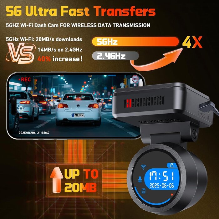 M9-DASH-CAM - Biuone 4K Dash Camera with 32GB Card and Built-in WiFi & APP Control, 1.2" IPS Touch Screen Dash Cam with 170°Wide Angle, G-Sensor, Night Vision, 24H Parking Mode Dashcam