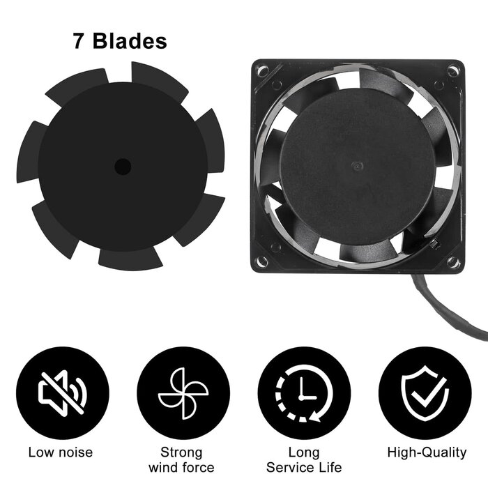 IND-80X80X25-MM - D-FLIFE 8025 Cooling Fan 80x80x25mm DC 12V Cooler Brushless XH2.54 2Pin for DIY PC Computer Case - EC Industrial 80mm 25mm