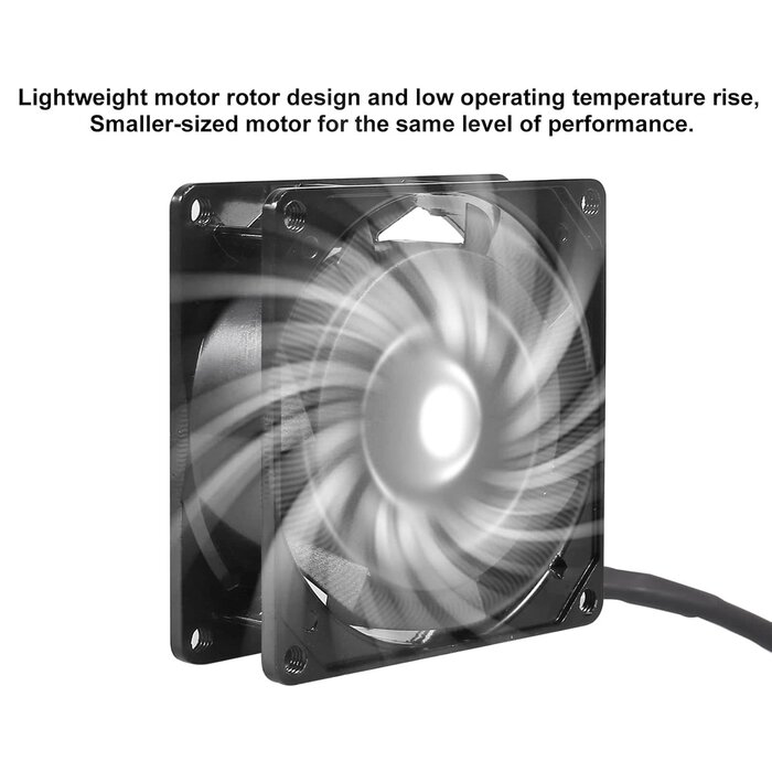 IND-80X80X25-MM - D-FLIFE 8025 Cooling Fan 80x80x25mm DC 12V Cooler Brushless XH2.54 2Pin for DIY PC Computer Case - EC Industrial 80mm 25mm