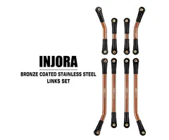 INJORA SCX24-91BO - INJORA 8PCS Bronze Stainless Steel High Clearance 4 Links Set for Axial SCX24 Deadbolt Betty