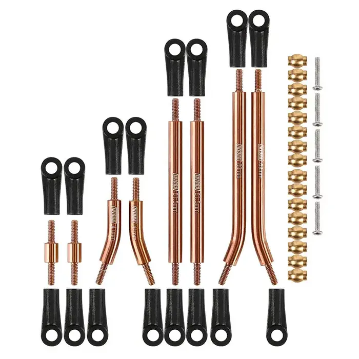 INJORA SCX24-91BO - INJORA 8PCS Bronze Stainless Steel High Clearance 4 Links Set for Axial SCX24 Deadbolt Betty