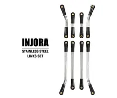 INJORA SCX24-91SR - INJORA 8PCS Silver Stainless Steel High Clearance 4 Links Set for Axial SCX24 Deadbolt Betty