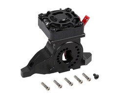 INJORA CRAW18339_BK - INJORA 1PCS Black Aluminum Motor Mount, Heat Sink with Cooling Fan for TRX-4 #8290