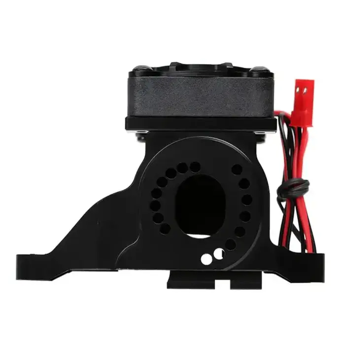 INJORA CRAW18339_BK - INJORA 1PCS Black Aluminum Motor Mount, Heat Sink with Cooling Fan for TRX-4 #8290