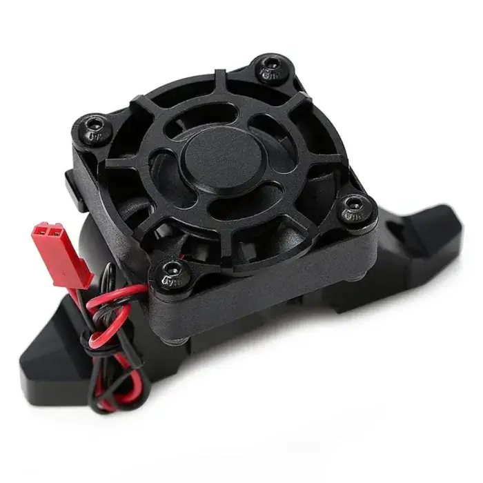 INJORA CRAW18339_BK - INJORA 1PCS Black Aluminum Motor Mount, Heat Sink with Cooling Fan for TRX-4 #8290