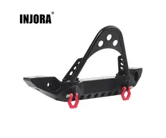 INJORA CRAW2017131 - INJORA Black Metal Front Bumper with Lights for TRX4 SCX10 & SCX10 II