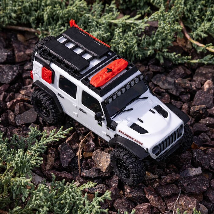 Axial AXI-2261T2 - 1/30 SCX30 Jeep Wrangler JLU 4X4 RTR Brushed Rock Crawler (Battery & Charger Included), White