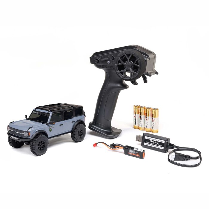 Axial AXI-2048T2 - 1/30 SCX30 Ford Bronco 4X4 RTR Brushed Rock Crawler (Battery & Charger Included), Gray