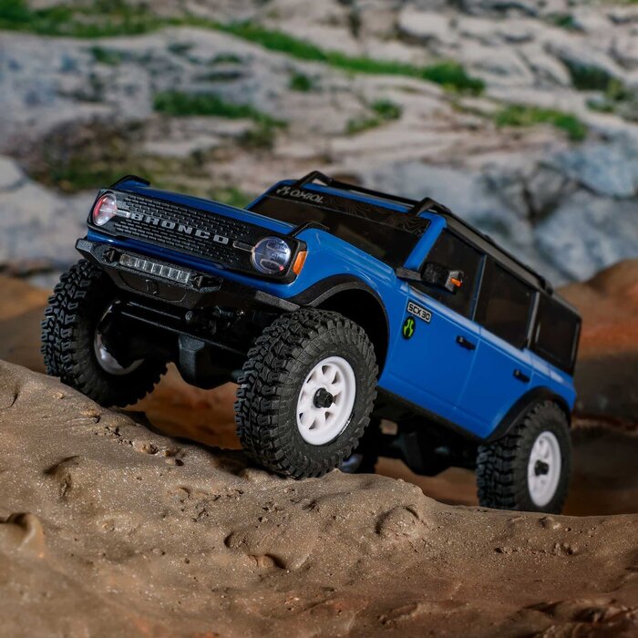 Axial AXI-2048T1 - 1/30 SCX30 Ford Bronco 4X4 RTR Brushed Rock Crawler (Battery & Charger Included), Blue