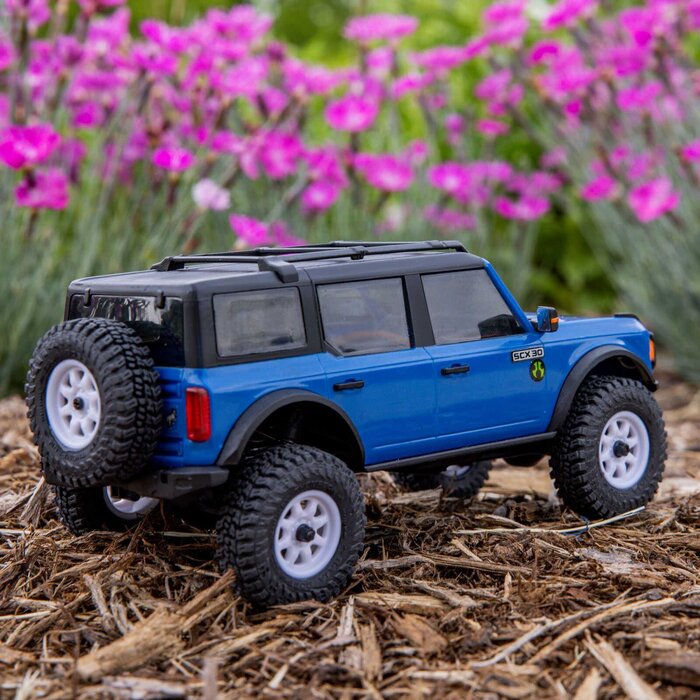 Axial AXI-2048T1 - 1/30 SCX30 Ford Bronco 4X4 RTR Brushed Rock Crawler (Battery & Charger Included), Blue