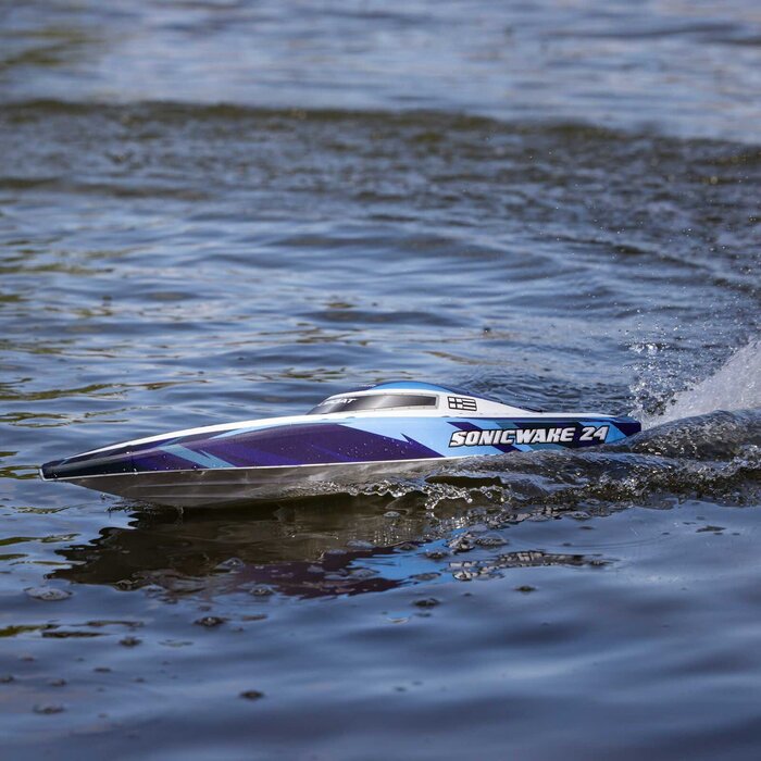 PRB-1992T2 - Sonicwake 24" Self-Righting Brushless Deep-V RTR (Battery & Charger Included), Blue
