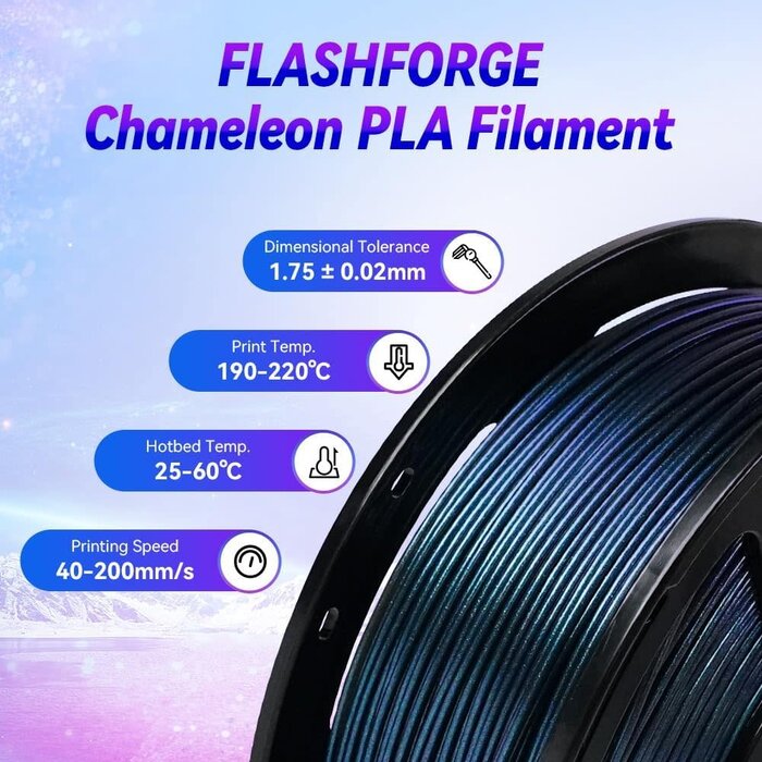 EPELAY-PLA-BNT-TTNM - Epelay Burnt Titanium PLA 3D Printer Filament 1.75mm, .25kg Spool, Galaxy Chameleon Color-Changing Filament, Light-Reactive Effect, Accuracy +/- 0.02 mm, Fits Most FDM Printers