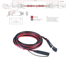 M/M-SLR-SCKT-12FT - Ovitar 12ft SAE Battery Charger Connector, 16AWG 2 Pin Bullet Quick Connect Disconnect Wire Harness for Solar Panel Battery Tender, Motorcycle, Cars, Tractor