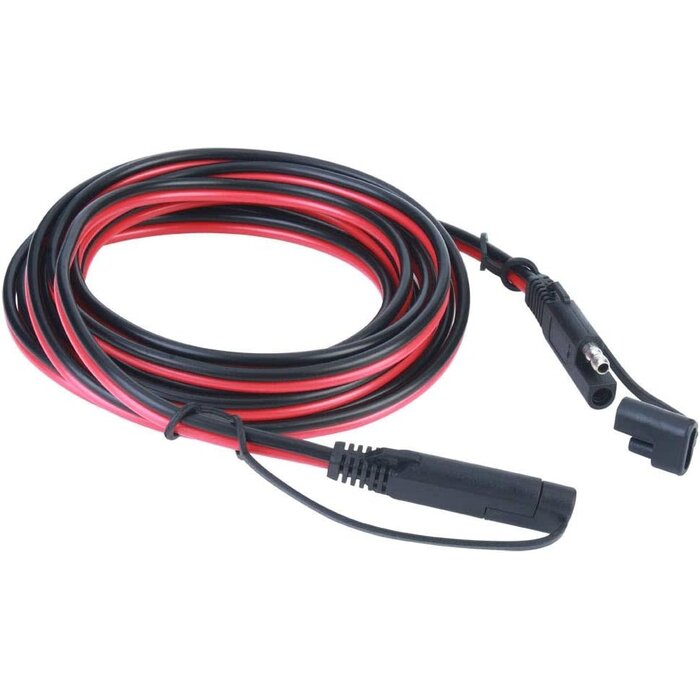 M/M-SLR-SCKT-12FT - Ovitar 12ft SAE Battery Charger Connector, 16AWG 2 Pin Bullet Quick Connect Disconnect Wire Harness for Solar Panel Battery Tender, Motorcycle, Cars, Tractor
