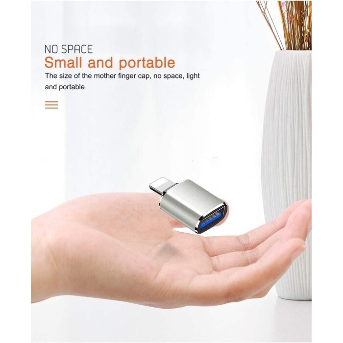 OTG2LIGHT - esbeecables (Apple MFi Certified) Lightning Male to USB Female Camera Adapter, Portable OTG Data Sync Converter for iPhone13/12/11/Xr/X/XS/8/7/Card Reader/Flash Drive/Mouse/MIDI Keyboard