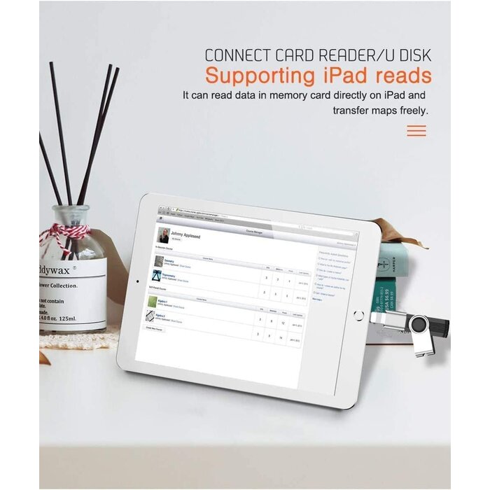 OTG2LIGHT - esbeecables (Apple MFi Certified) Lightning Male to USB Female Camera Adapter, Portable OTG Data Sync Converter for iPhone13/12/11/Xr/X/XS/8/7/Card Reader/Flash Drive/Mouse/MIDI Keyboard