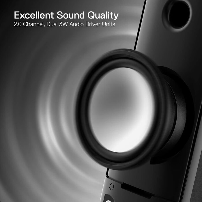 GS550 - Redragon PC Gaming Speakers, 2.0 Channel Desktop Computer Sound Bar with Compact Maneuverable Size, Headphone Jack, Quality Bass & Decent Red Backlit, USB Powered w/ 3.5mm Cable