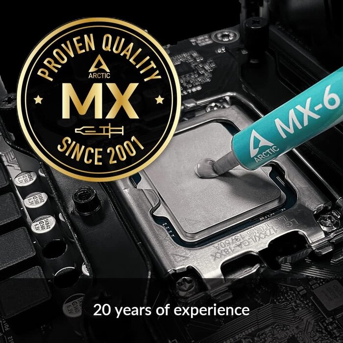 ARCTIC-MX-6 - ARCTIC MX-6 (8 g) - Ultimate Performance Thermal Paste for CPU, Consoles, Graphics Cards, laptops, Very high Thermal Conductivity, Long Durability, Non-Conductive
