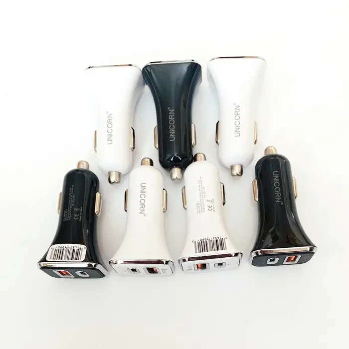 USB-C/A-DC-CHRG - UnicornTrade USB-C/USB-A Car Chargers Dual Port QC 3.0 2.4A + 18W PD