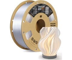 OVPETG175 - OVERTURE Transparent PETG Filament 1.75mm, High Speed 3D Printer Filament, Neatly Wound & Clog-Free, 1kg Spool (2.2lbs) Clear PETG, Dimensional Accuracy +/- 0.02mm, Fit Most FDM Printers