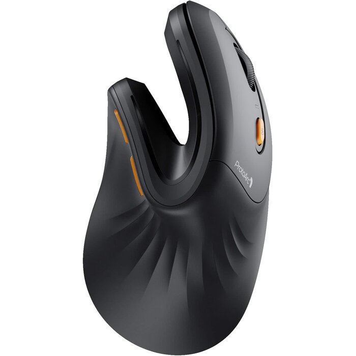 EM11-NL - ProtoArc Ergonomic Mouse, EM11 NL Bluetooth Rechargeable Wireless Vertical Mouse, 3 Multi-Device Connectivity for Computer/PC/Laptop, 2.4GHz USB-A Optical Mice for Windows, Mac OS, Black
