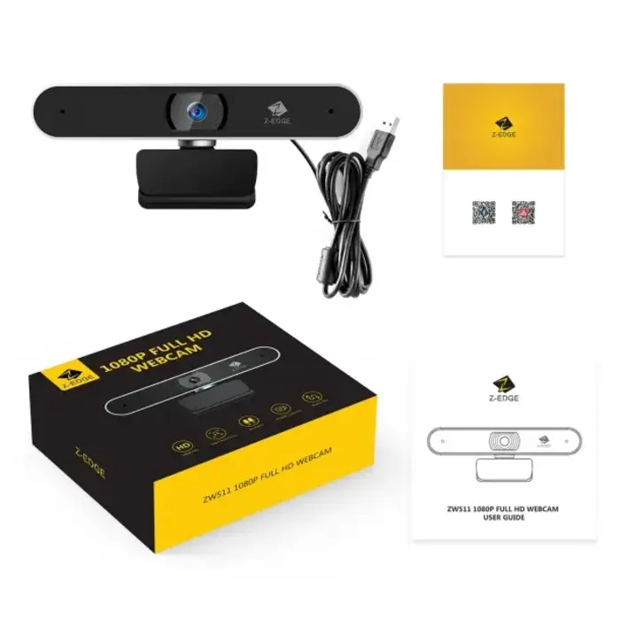 ZETZW511 - Z-EDGE™ 1080p Full HD 2.0-MP Webcam with Built-in Stereo Microphones, Auto-Focus, USB, for Mac® and PC