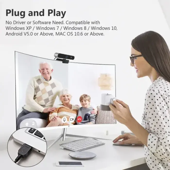 ZETZW511 - Z-EDGE™ 1080p Full HD 2.0-MP Webcam with Built-in Stereo Microphones, Auto-Focus, USB, for Mac® and PC