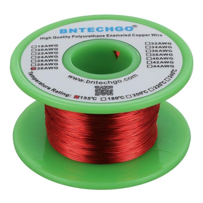 MWIRE30 - BNTECHGO 30 AWG Magnet Wire - Enameled Copper Wire - Enameled Magnet Winding Wire - 4 oz - 0.0098" Diameter 1 Spool Coil Red Temperature Rating 155℃ Widely Used for Transformers Inductors