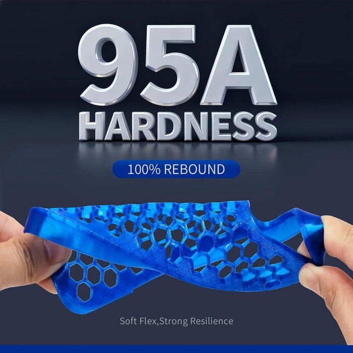TPU-TRNSPT-BLU - EONO3D 95A Transparent Blue TPU Filament, 1.75mm, Flexible 3D Printer Filament, 1kg Spool (2.2 lbs), Soft & Durable, ±0.03mm Dimensional Accuracy, Ideal for Wearables, Phone Cases