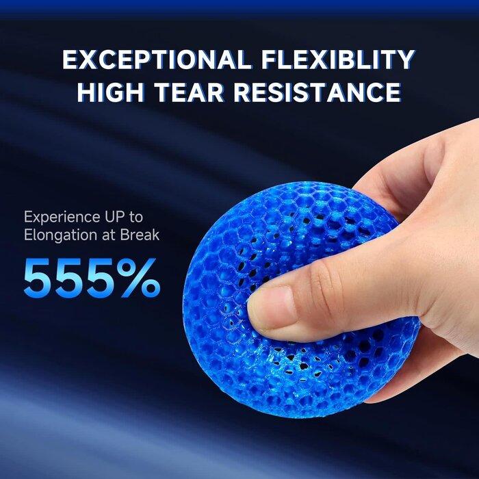 TPU-TRNSPT-BLU - EONO3D 95A Transparent Blue TPU Filament, 1.75mm, Flexible 3D Printer Filament, 1kg Spool (2.2 lbs), Soft & Durable, ±0.03mm Dimensional Accuracy, Ideal for Wearables, Phone Cases