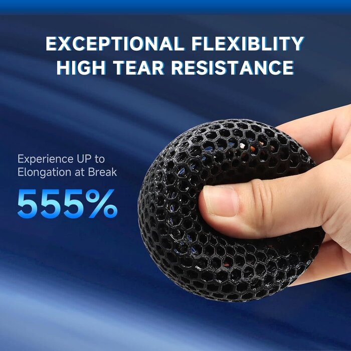 TPU-BLK - EONO3D Black TPU 95A Filament 1.75mm, Flexible 3D Printer Filament 1kg (2.2lbs), Soft Elastic & Durable, Easy Print No Stringing, High Strength for Phone Case, Wearables & Functional Parts