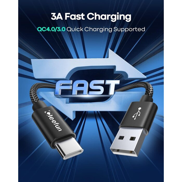 CLEEFUN USB-C-6FT - CLEEFUN USB-A to Type-C Charger Cord 6ft, Fast Charging for iPhone 17 16 15 Pro Max Plus Air 16e, for Samsung Galaxy S25 S24 S23 S22 S21 S20 S10 A17 A16 A15 A56 A55 A26 A35 A36