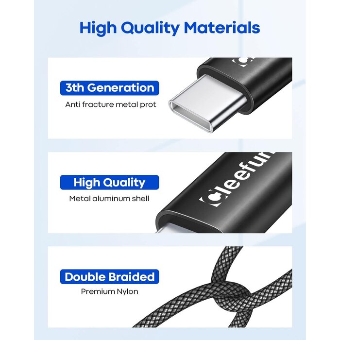 CLEEFUN USB-C-6FT - CLEEFUN USB-A to Type-C Charger Cord 6ft, Fast Charging for iPhone 17 16 15 Pro Max Plus Air 16e, for Samsung Galaxy S25 S24 S23 S22 S21 S20 S10 A17 A16 A15 A56 A55 A26 A35 A36