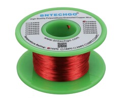 MWIRE32 - BNTECHGO 32 AWG Magnet Wire - Enameled Copper Wire - Enameled Magnet Winding Wire - 2 oz - 0.0078" Diameter 1 Spool Coil Red Temperature Rating 155℃ Widely Used for Transformers Inductors