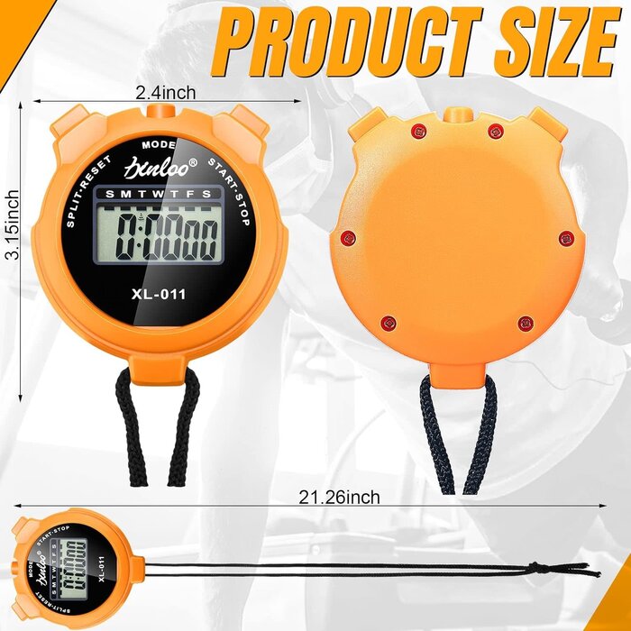 FQA1071 - TOODOO Multi Function Digital Stopwatch Timer Bulk Sports Stopwatch with Lanyard Plastic Display Waterproof Date Time Alarm Timer for Coaches Fitness Referees