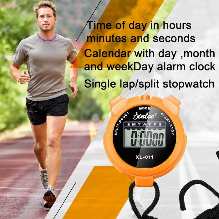 FQA1071 - TOODOO Multi Function Digital Stopwatch Timer Bulk Sports Stopwatch with Lanyard Plastic Display Waterproof Date Time Alarm Timer for Coaches Fitness Referees
