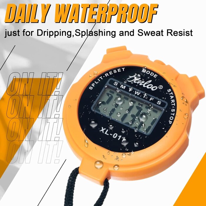 FQA1071 - TOODOO Multi Function Digital Stopwatch Timer Bulk Sports Stopwatch with Lanyard Plastic Display Waterproof Date Time Alarm Timer for Coaches Fitness Referees