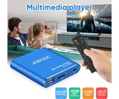 HA0053-NCUSF - MYPIN HDMI Multi-Media MP4 Player, Blue Mini 1080p Full-HD Ultra HDMI MP4 Player for -MKV/RM/ MP4 / AVI etc- HDD USB Flash Drive/HDD and SD Card