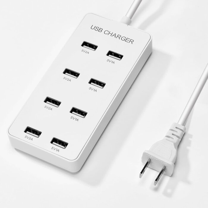 YXY-U8 - YiMoXiuYuan 60W 8-Port USB-A Desktop Portable Charging Station, Suitable for Charging Multiple Devices simultaneously, Super Compatible with Mobile Phones, Tablets, Bluetooth Earphones, and Other USB Charging Devices