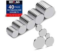 DIYMAG-40PC - DIYMAG Small Rare Earth Magnets, 40 Pack, 5 Sizes - Neodymium Magnets for 3D Printing, Refrigerator, DIY, Crafts, Kitchen & Office
