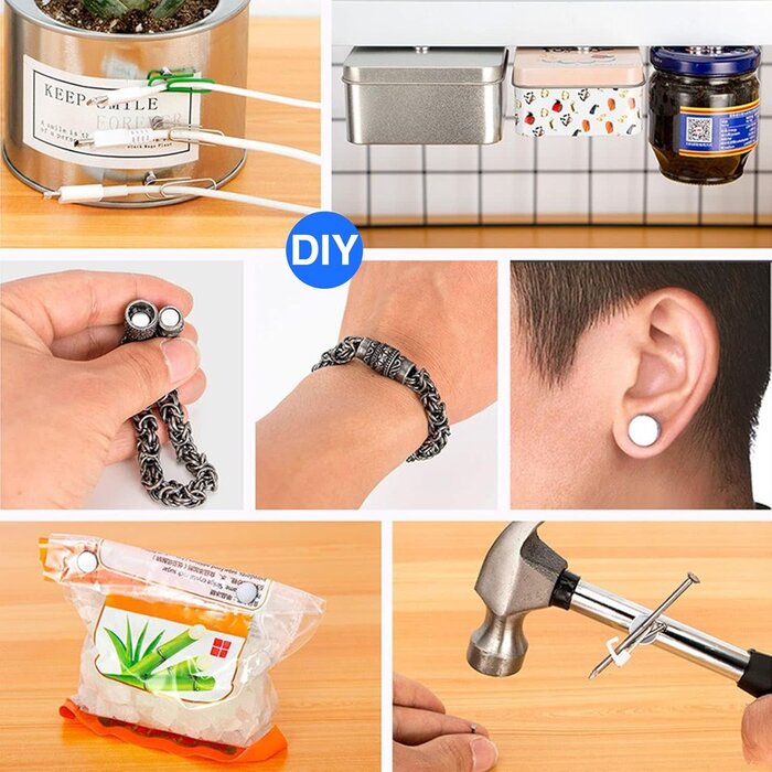 DIYMAG-40PC - DIYMAG Small Rare Earth Magnets, 40 Pack, 5 Sizes - Neodymium Magnets for 3D Printing, Refrigerator, DIY, Crafts, Kitchen & Office