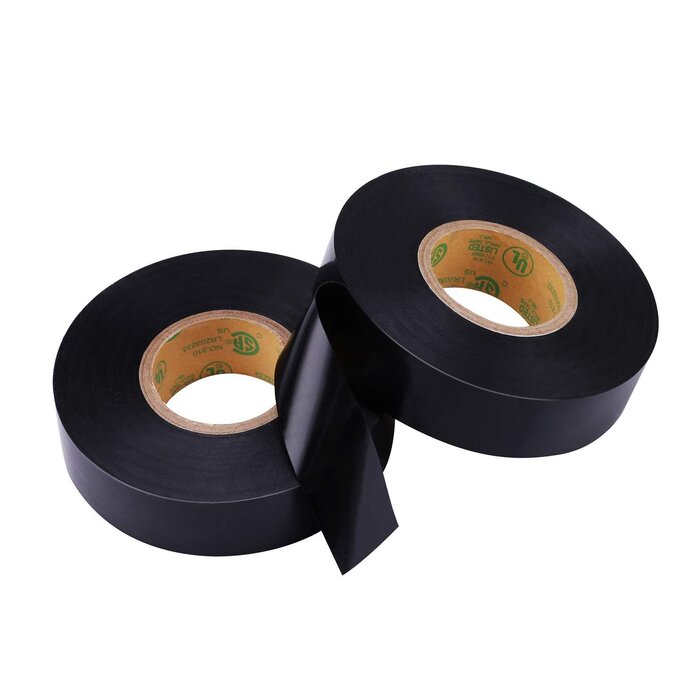 JAS18160 - Lichamp Black Electrical Tape Waterproof, 3/4in x 66ft, Industrial Grade UL/CSA Listed High Temp Electrical Tape Electric Super Vinyl